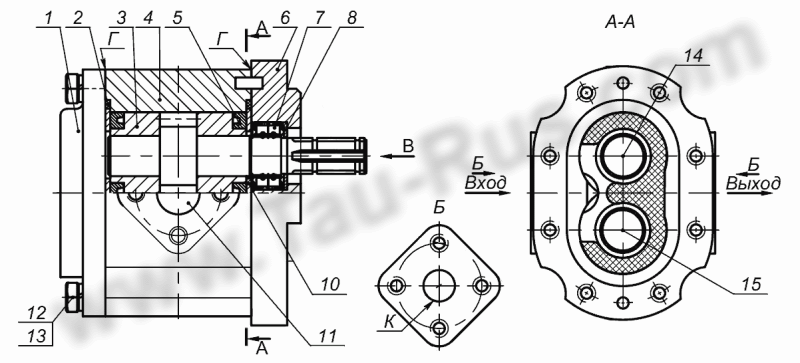 Насос шестеренчатый корпус чертеж - 97 фото