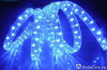 Трехпроводный плоский светодиодный дюралайт Чейзинг синий