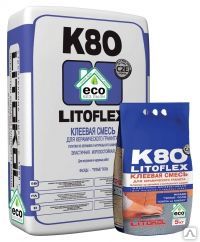 Клей для плитки LITOKOL K80 эластичный влагостойкий eco мешок 25 кг