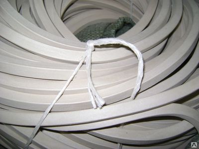 Шнур вакуумный резиновый 8х10 мм прямоугольного сечения белый из смеси 51-2062