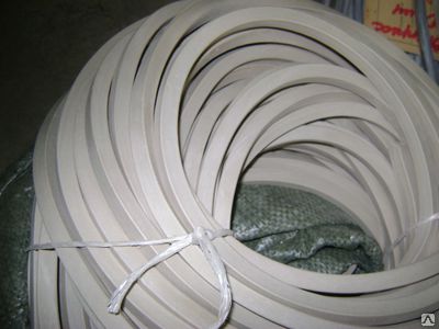 Шнур вакуумный резиновый 10х15 мм прямоугольного сечения белый из смеси 51-2062