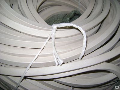 Шнур вакуумный резиновый 12х15 мм прямоугольного сечения белый из смеси 51-2062