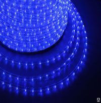 Двухпроводный плоский светодиодный дюралайт Фиксинг синий