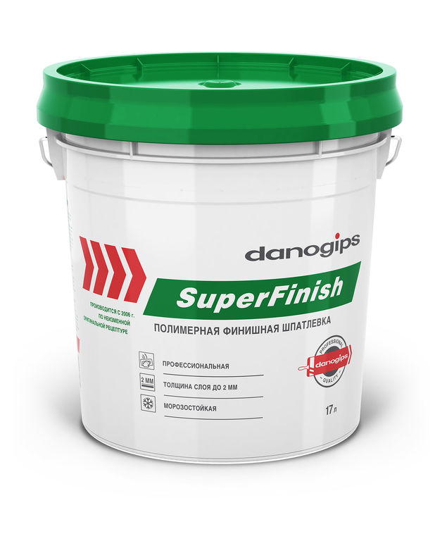 Полимерная финишная шпатлевка Danogips SuperFinish (SHEETROCK) 17л/38кг