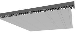 Алюминиевый реечный потолок 210 бежевый штрих рейка S100 х 3000 мм 2
