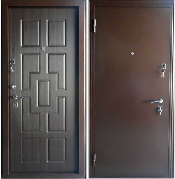 Дверь правая входная Меги ДС-531 антик медь / венге 960х2050