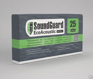 ЭкоВата SoundGuard EcoAcoustic 1000х600х25мм 
