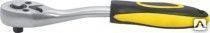 Вороток (трещотка) CrV, черно-желтая прорезиненная ручка, Профи 1/2"