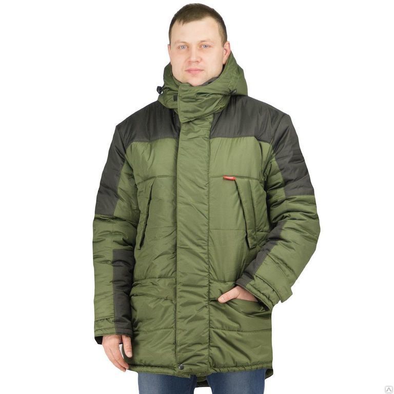 Куртка Европа мужская утепленная (олива+черный) размер 52-54/182-188