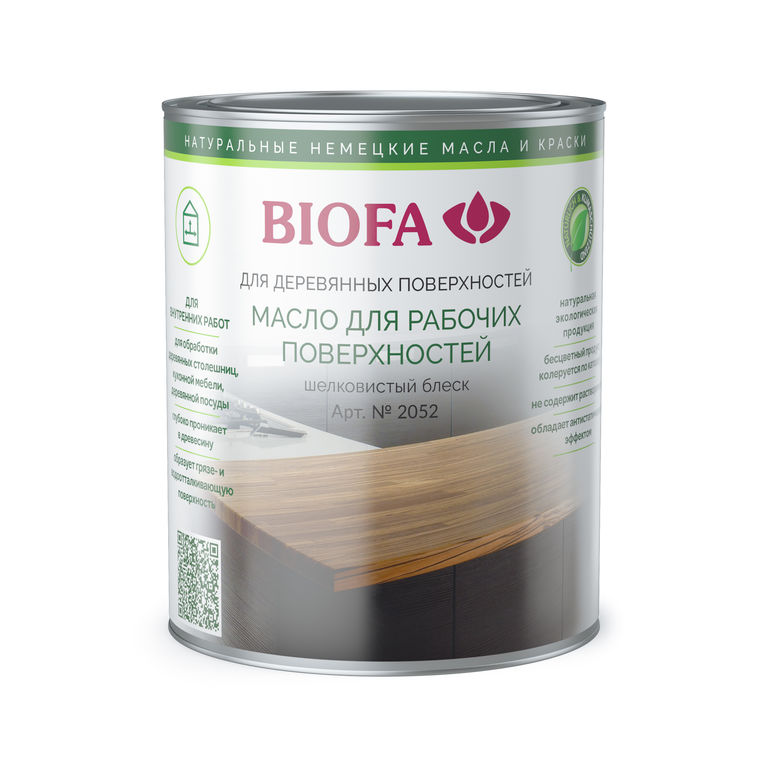 Масло для столешниц 2052 Biofa/Биофа (Германия), 1 л