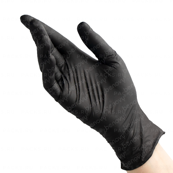 Перчатки смотровые нитриловые нестерильные неопудренные Benovy черные S 50/500
