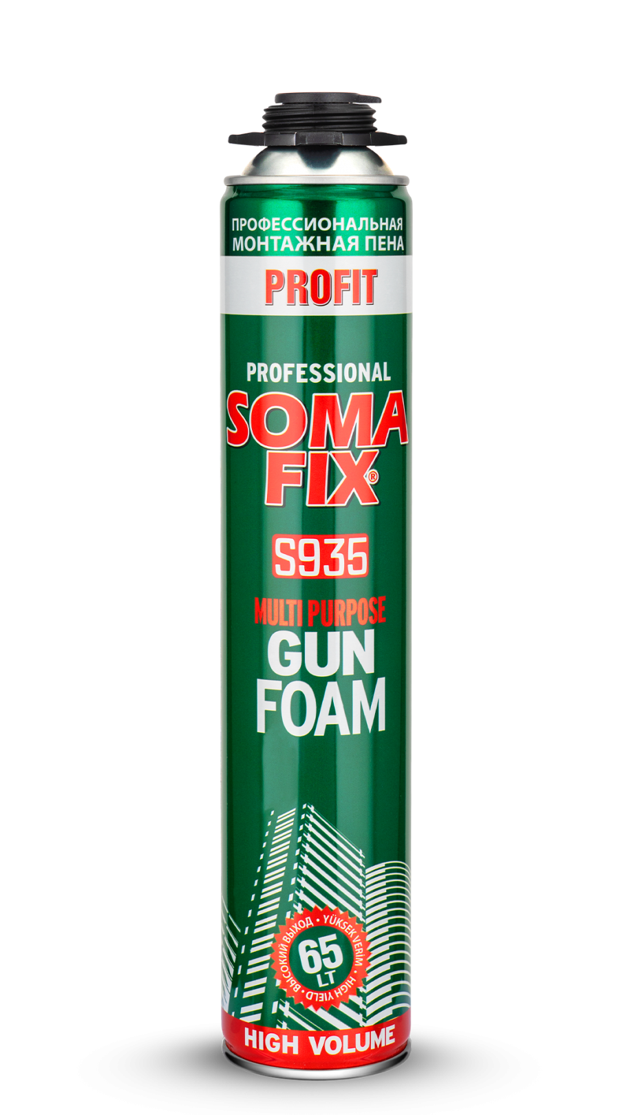 Пена монтажная профессиональная SOMA FIX Profit 800 мл (65 л выход), всесезонная