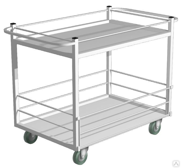 Тележка для развоза пищи, 2 полки, с бортиком 1100х600х850 мм (ТР ...