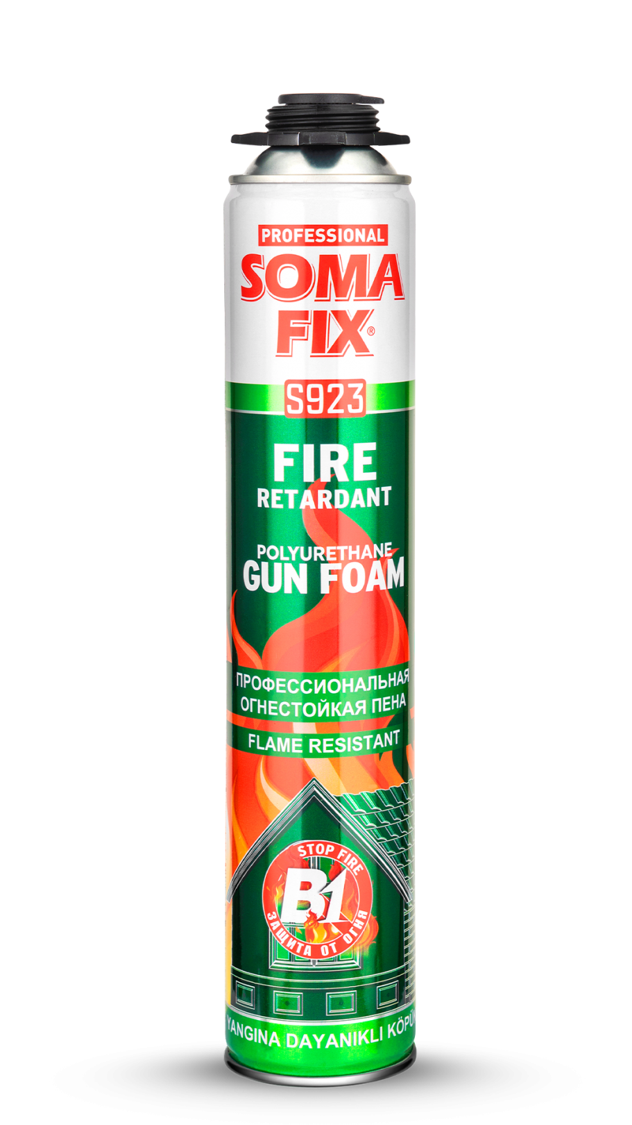 Пена монтажная профессиональная огнестойкая B1 SOMA FIX, 750 мл