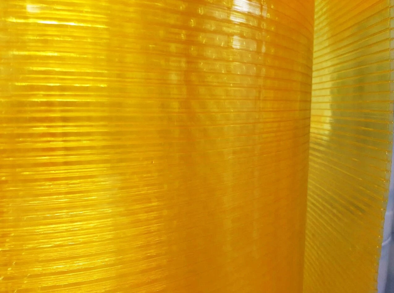Сотовый поликарбонат KINPLAST Желтый 8 мм (2,1*12 м)