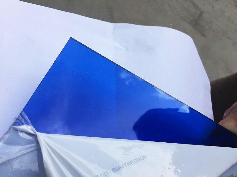 Монолитный поликарбонат КОЛИБРИ Синий 3 мм (1,525х2,05 м) Полигаль