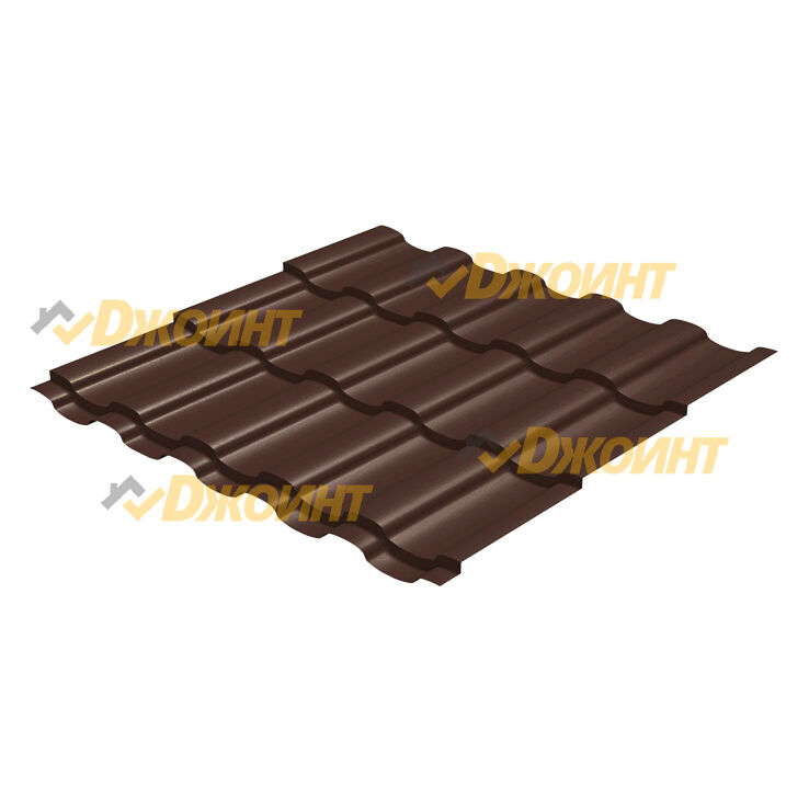 Металлочерепица ЭЛЛАДА 0,5 Zinkel RAL 8017 шоколад