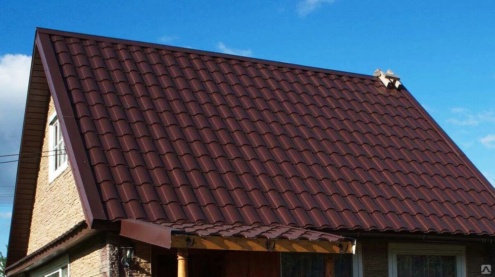 Металлочерепица цвет шоколад фото крыши