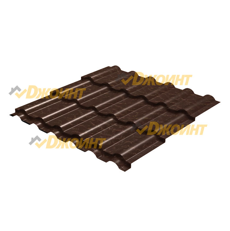Металлочерепица ДЮНА 25 0,5 Solano 30 Chocolate Brown шоколад
