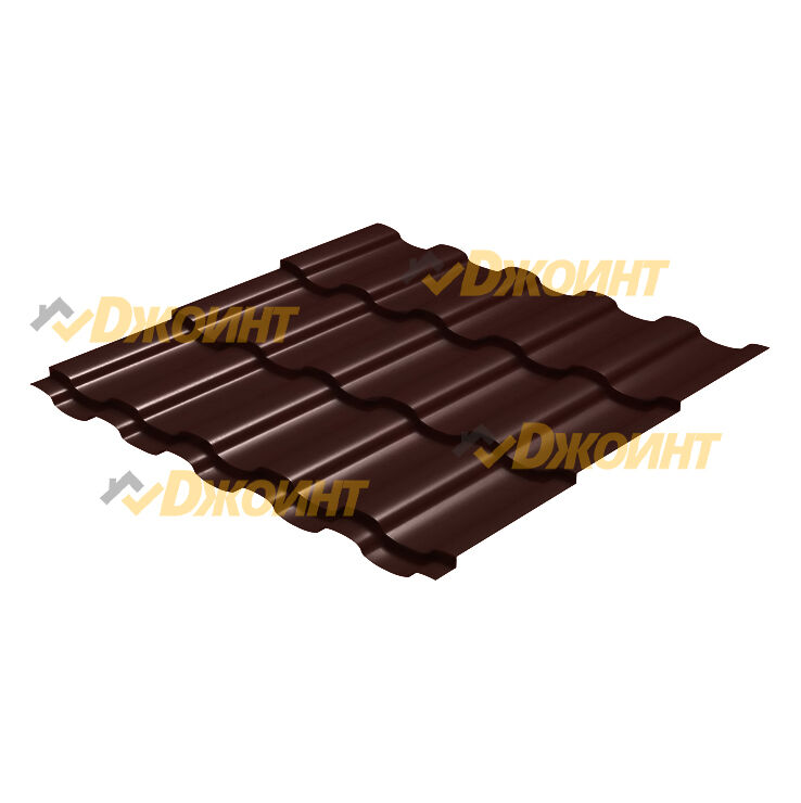 Металлочерепица ЭЛЛАДА 0,5 PurAge полиуретан RAL 8017 шоколад