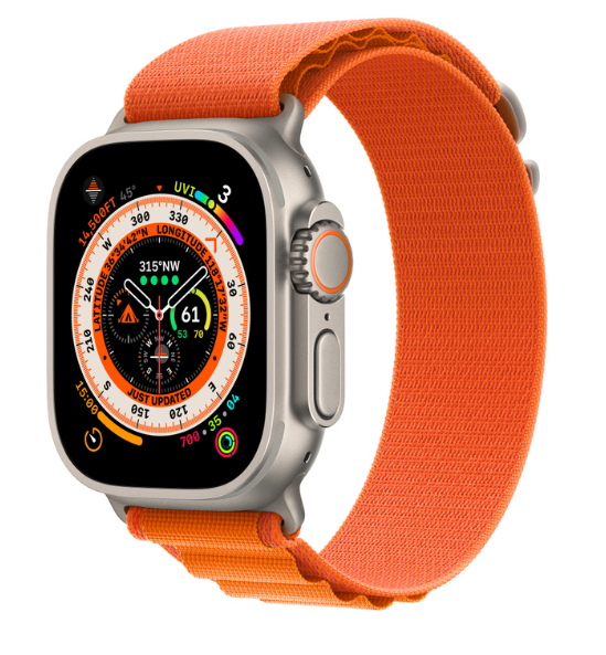 Часы Apple Watch Ultra 49мм Titanium, Orange Alpine Loop L