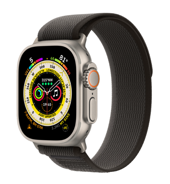Часы Apple Watch Ultra 49mm Titanium, Black/Gray Trail Loop M/L