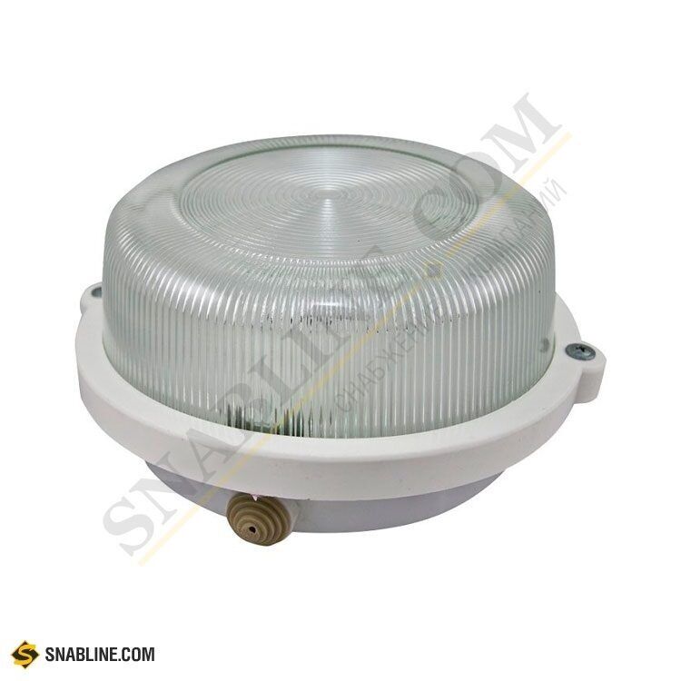 Светильник НПП TDM ELECTRIC круг без решетки белый стекло, 60-100Вт E27 230В IP54