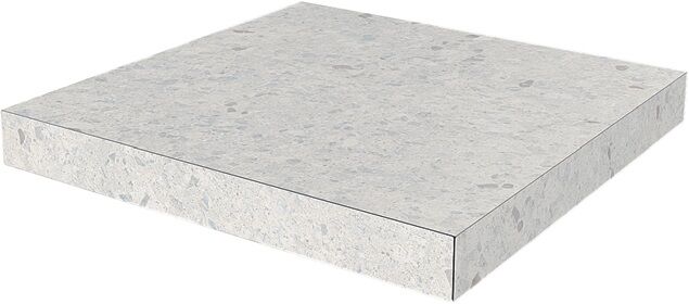Керамическая плитка Керамин Керама Марацци Терраццо SG632400R-GCA Угловая клееная Ступень серый светлый 33х33
