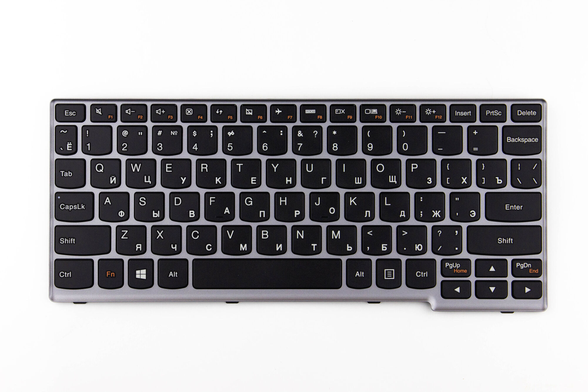 Клавиатура для ноутбука Lenovo Yoga 11s, S210 S215 с серой рамкой p/n: 25204688, MP-11G23SU-6862