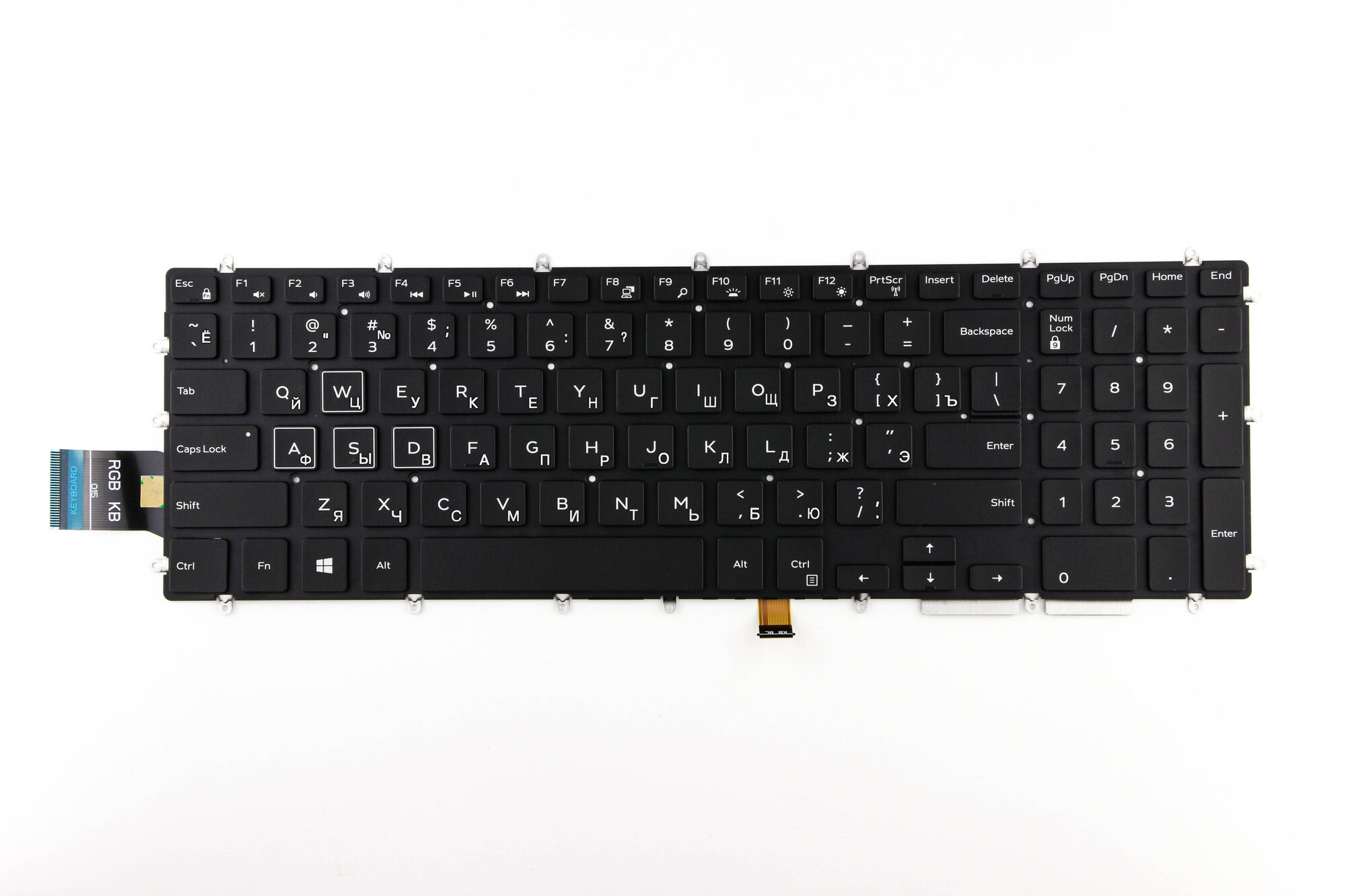 Клавиатура для ноутбука Dell Alienware M15 R1 M17 R1 RGB p/n: 0JRN29 0KN4-0H1US13