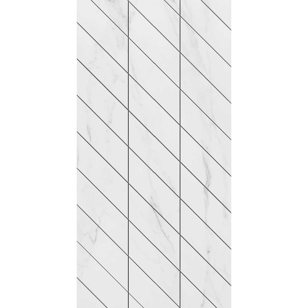 Плитка фальшмозаика керамическая неполированная Ametis by Estima Supreme Platinum SM01 Corner левый 600х300х10 мрамор