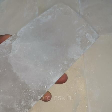 Соляная плитка белая 10х20х2,5 см натуральная Рустик