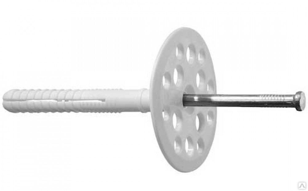 Дюбель для крепления пенополистирола 10х100 мм уп с металлическим стержнем