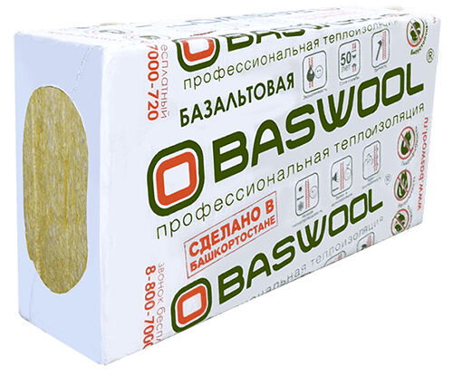 Минеральная вата Baswool (Басвул) Вент Фасад 70 (1200х600х100 мм) 3 шт (2,16 м2, 0,216 м3) в упаковке