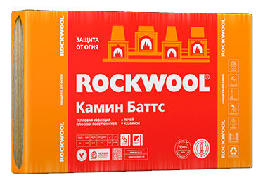 Минеральная вата ROCKWOOL Камин Баттс (1000x600x30) 4 шт (2,4 м2, 0,072 м3) в упаковке