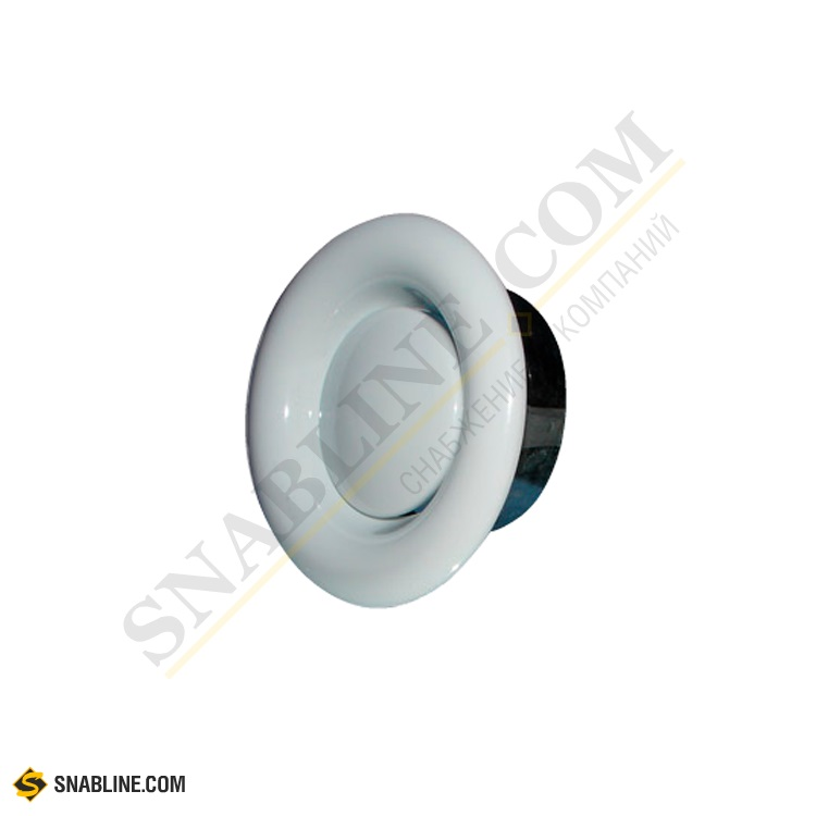 Диффузор потолочный вытяжной круглый металлический (RAL 9016), d140 / d100 мм