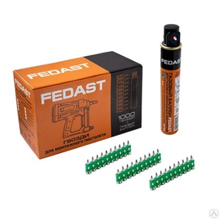 Гвозди 3,0х32 мм усиленный для монтажного пистолета FEDAST (1000шт+газовый баллон) #1