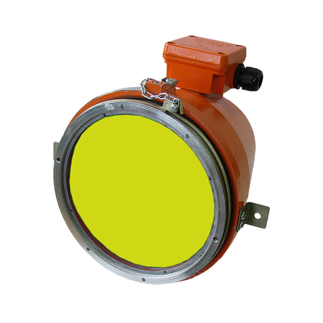 Взрывозащищённый ламповый светофор НСП43МТ-11-75 желтый УХЛ1 INDEX Индустрия