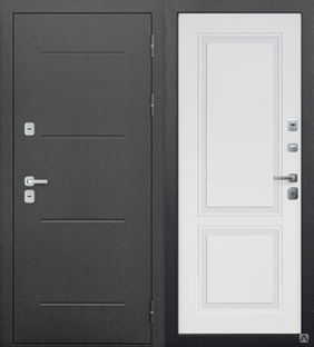 Дверь входная ISOTERMA 11 см Серебро Велюр белый софт 