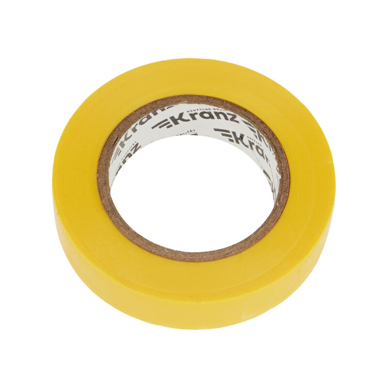 Изолента ПВХ 0,13х15 мм, 20 м, желтая "KRANZ" 2