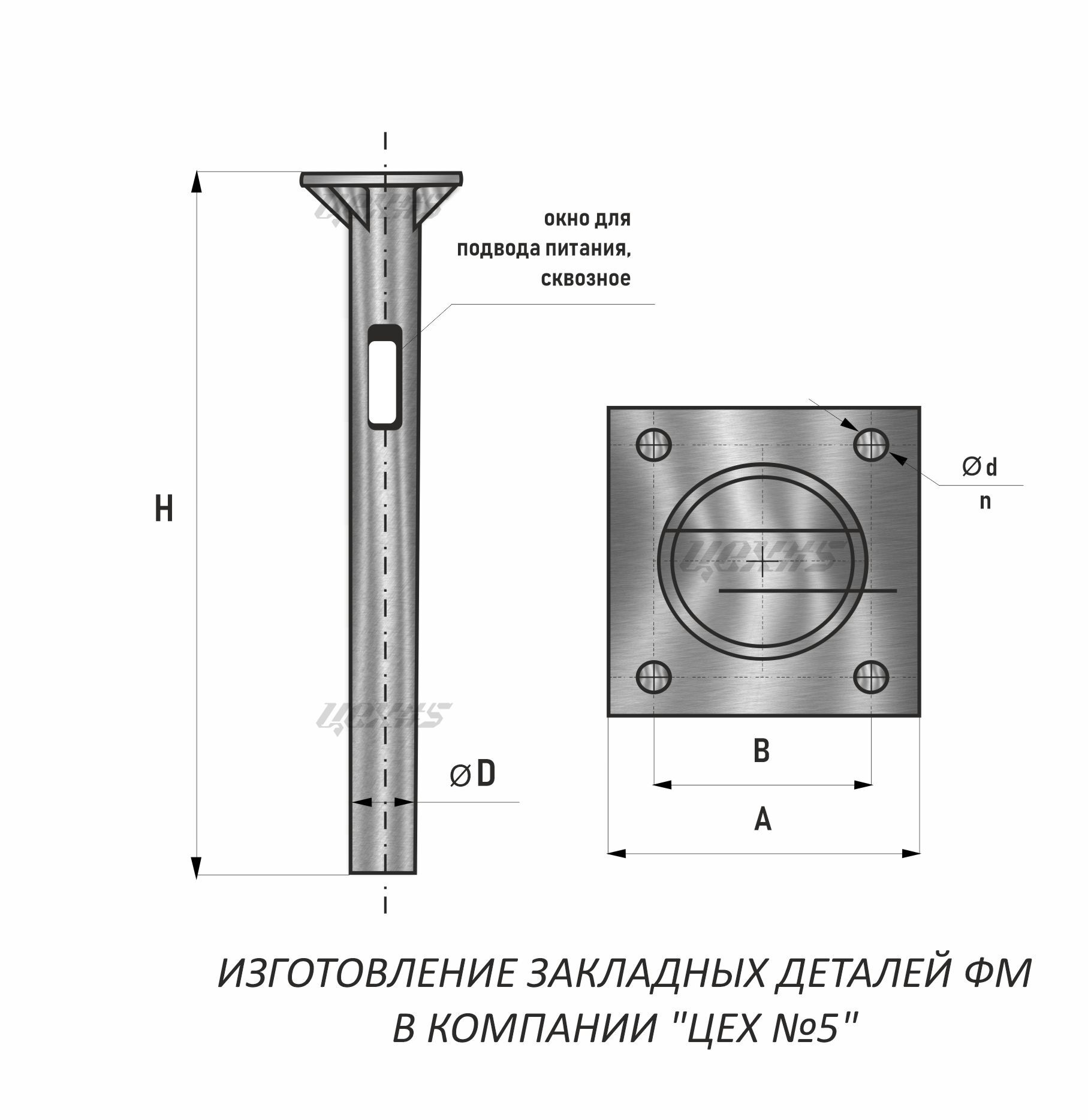 Закладная деталь ФМ-0,108-1,5, цена в Ижевске от компании «ЦЕХ №5» Ижевск