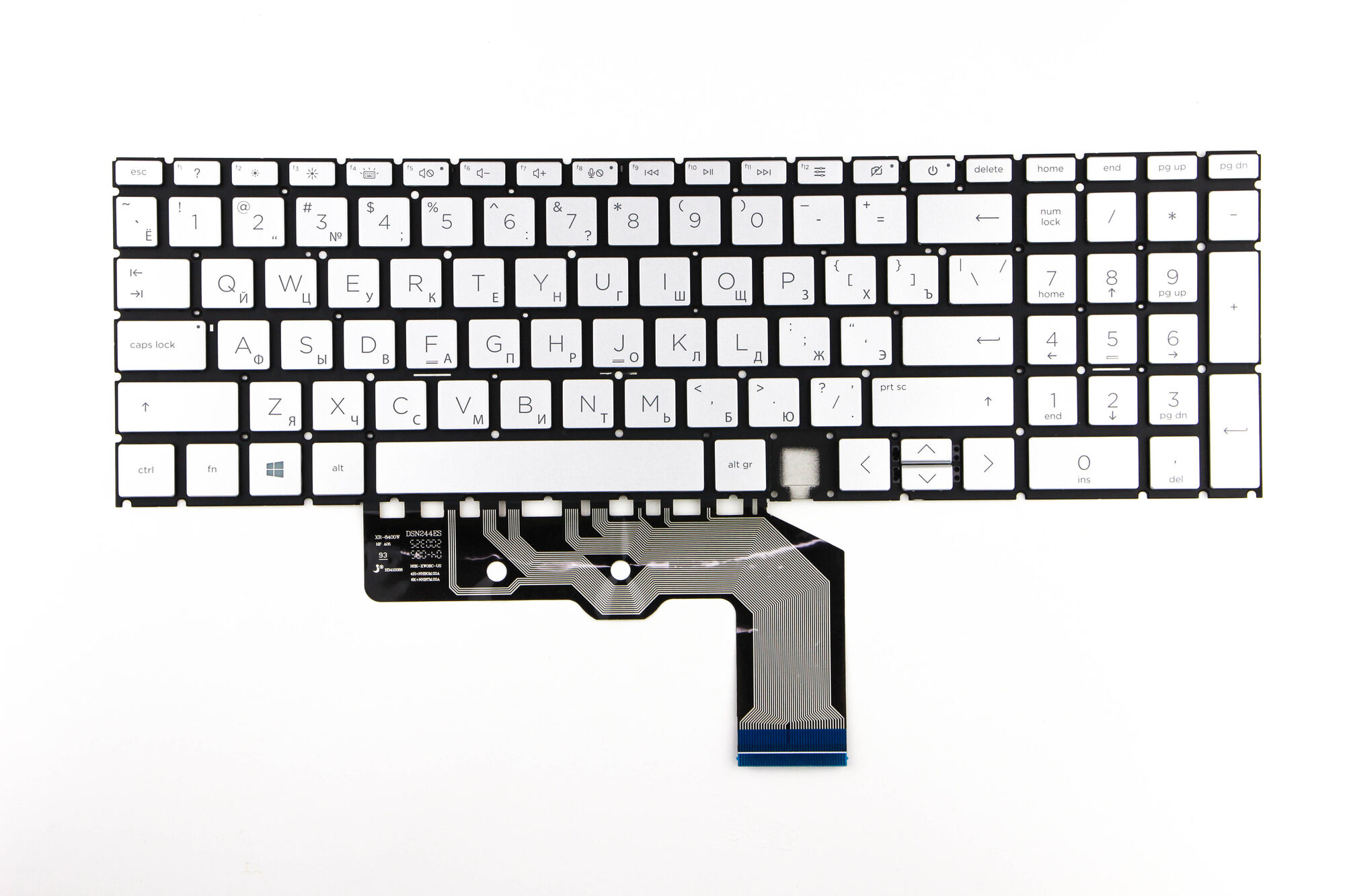 Клавиатура для HP Envy x360 15-ED серебро с подсветкой p/n: PK132UR1A05 9Z.NHBBC.10R