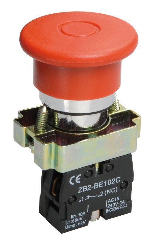Кнопка управления «Грибок» LAY5-BT42 аварийная с фиксацией красн. IEK BBG80-BT-K04