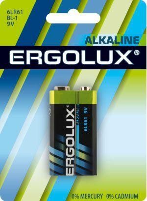 Элемент питания алкалиновый «крона» 6LR61 9В Alkaline BL-1 (блист.1шт) Ergolux 11753