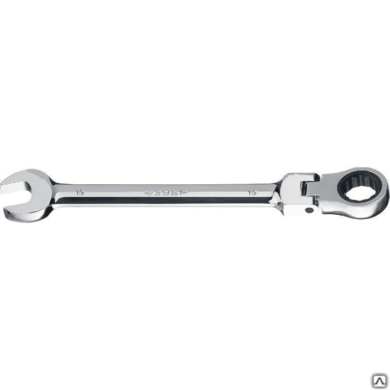 Ключ гаечный комбинированный трещоточный шарнирный 19 мм, Зубр