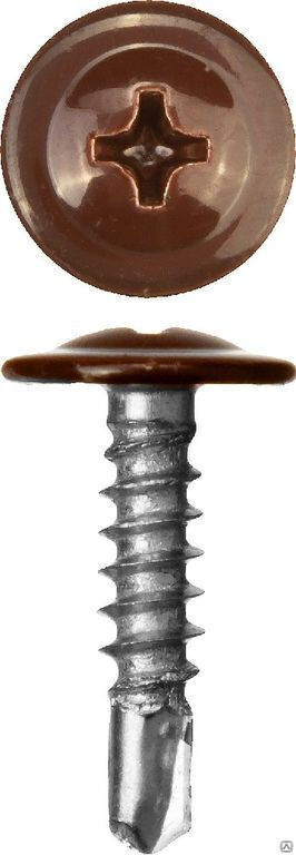 Саморезы ПШМ-С со сверлом 25 х 4.2 мм, RAL-8017 шоколадно-коричневый, Зубр