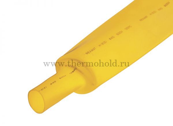 Термоусаживаемая трубка REXANT 35,0/17,5 мм, желтая, упаковка 10 шт. по 1 м