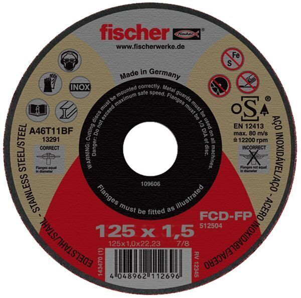 FCD-FP 125x1,0x22,23 PLUS Отрезной диск fischer, арт.531711