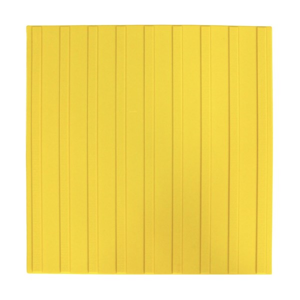 Плитка тактильная ПВХ для внутренних помещений, желтая, риф 1