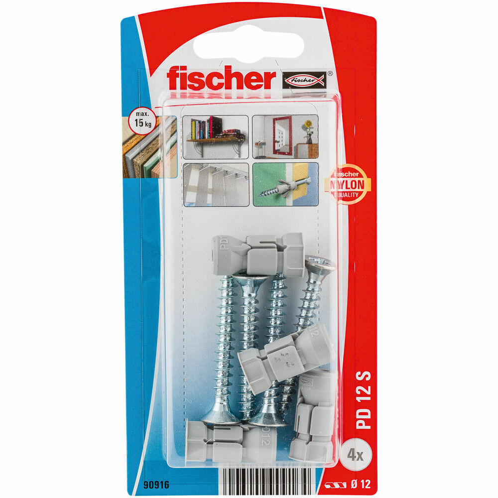 Дюбель распорный fischer PD S K NV для гипсокартона с потайный шурупом, 12x27 мм (6x50 мм) Fischer